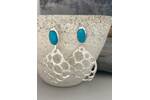 Turquoise and silver bold earrings 2