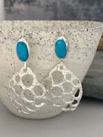 Turquoise and silver bold earrings 2