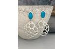 Turquoise and silver bold earrings