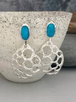 Turquoise and silver bold earrings
