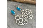 Turquoise and silver bold earrings 3