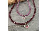Ruby bead necklace with tiny sapphire pendant 2