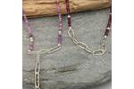 Ruby bead necklace with tiny sapphire pendant 4