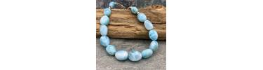 Blue Larimar and silver bracelet 