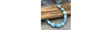 Blue Larimar and silver bracelet  2