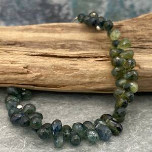 Green and blue sapphire bead bracelet