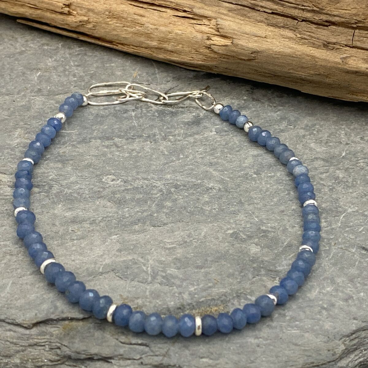 Light blue natural gemstones bracelet 3