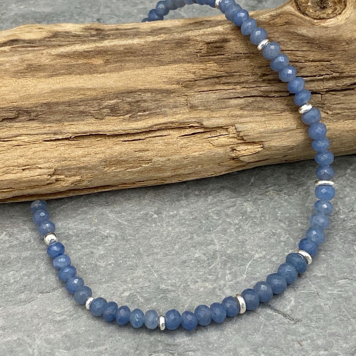Light blue natural gemstones bracelet 2