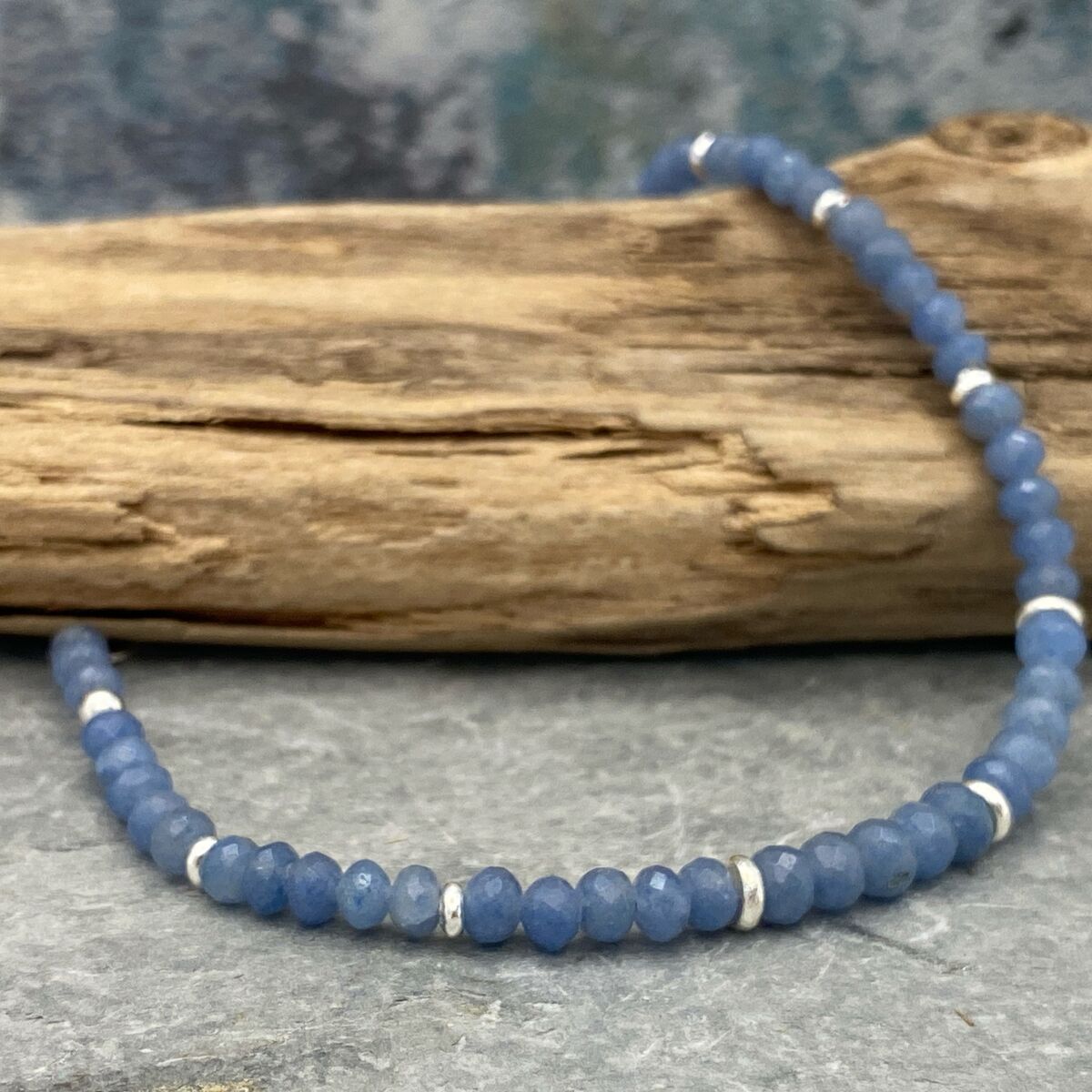 Light blue natural gemstones bracelet