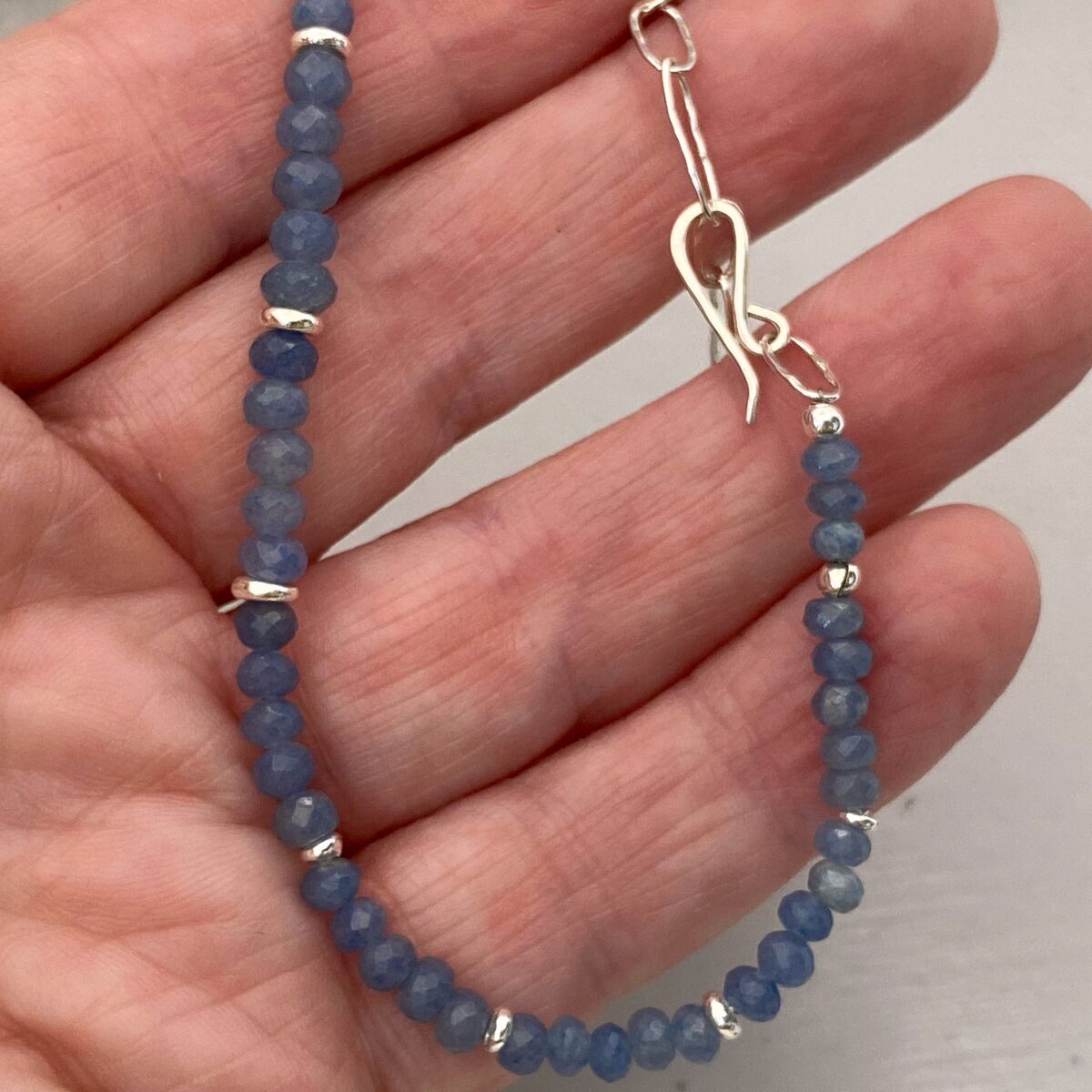 Light blue natural gemstones bracelet 5