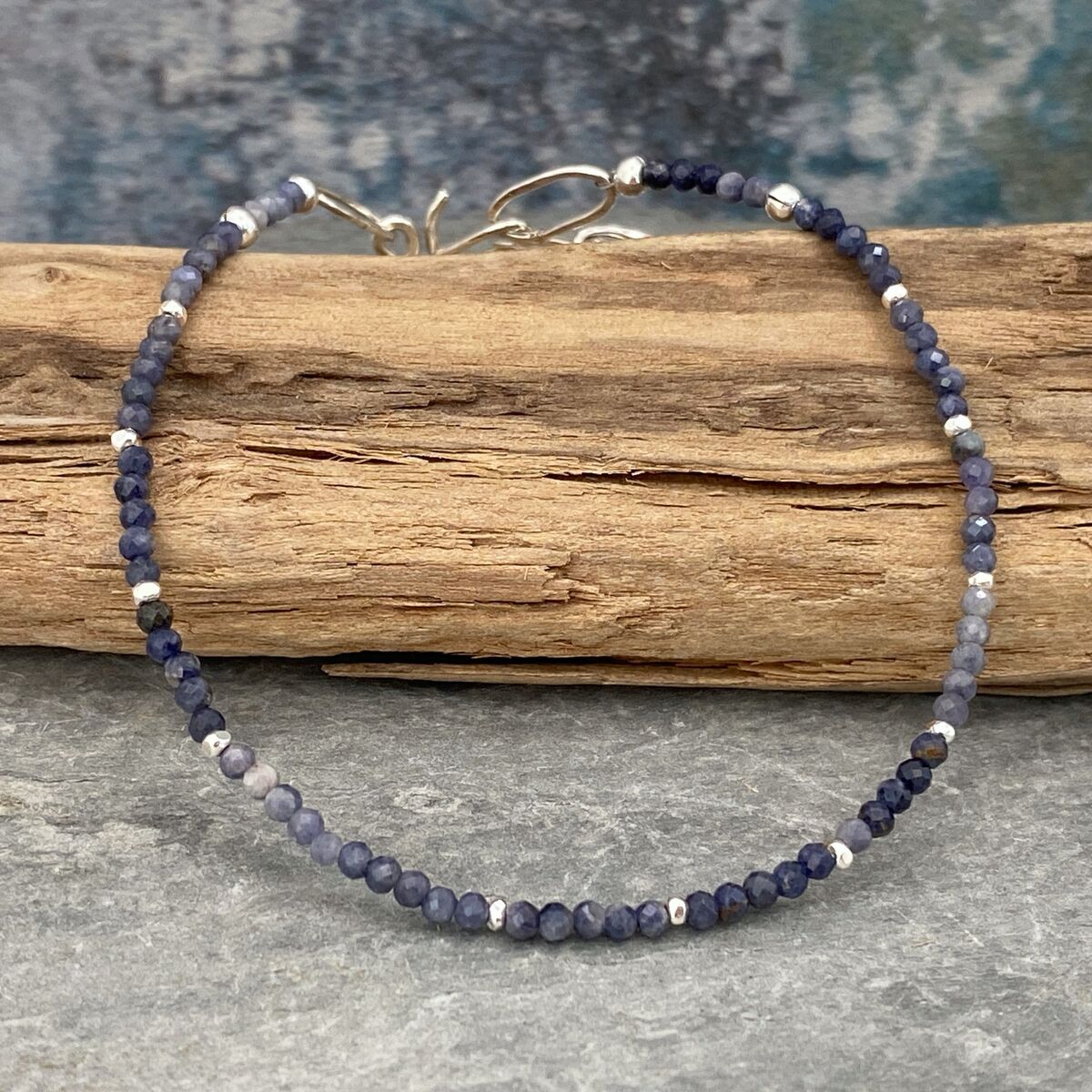 Blue sapphire bead bracelet 2