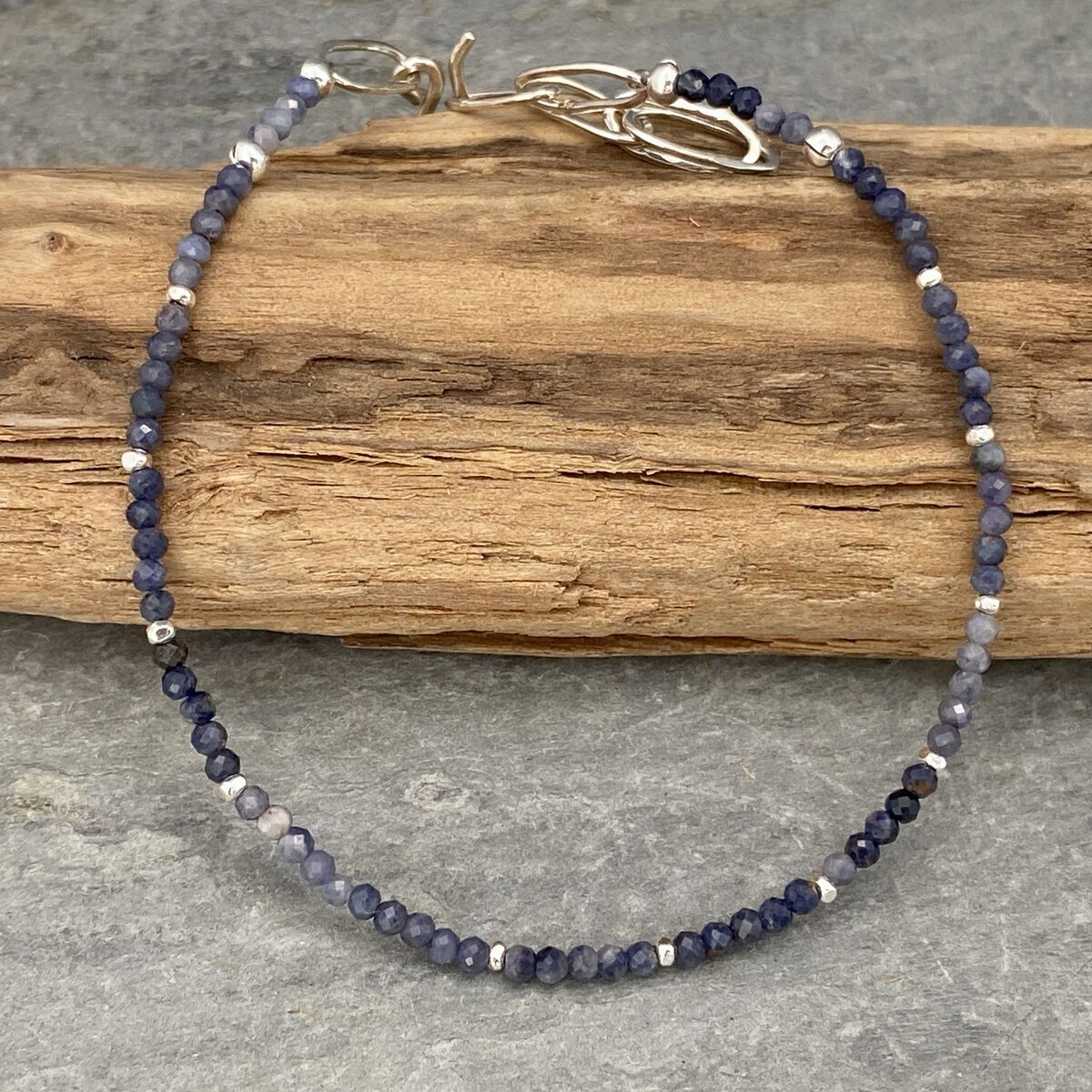 Blue sapphire bead bracelet 3