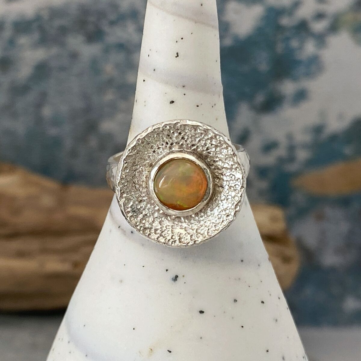Solid Ethiopian opal ring 2