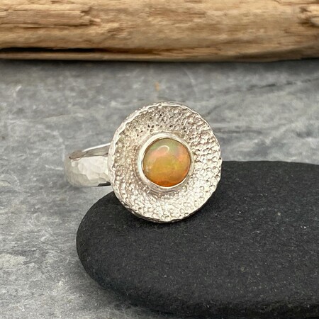 Solid Ethiopian opal ring