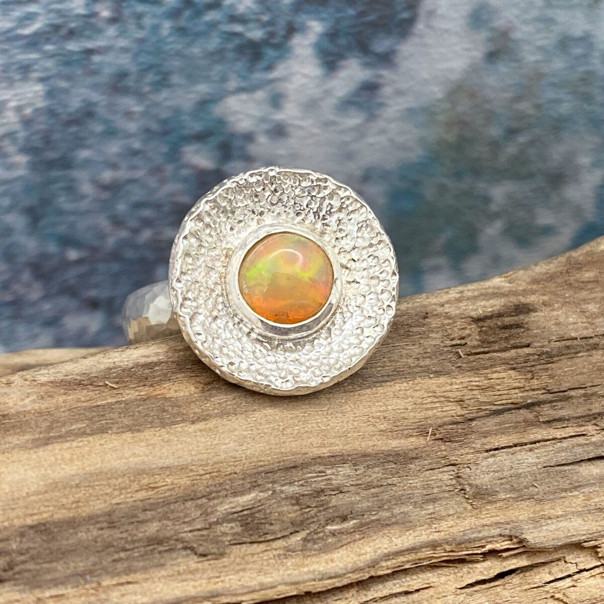Solid Ethiopian opal ring 6