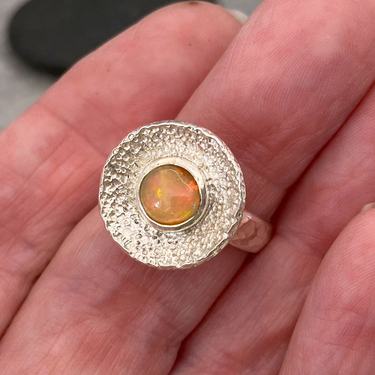Solid Ethiopian opal ring 5