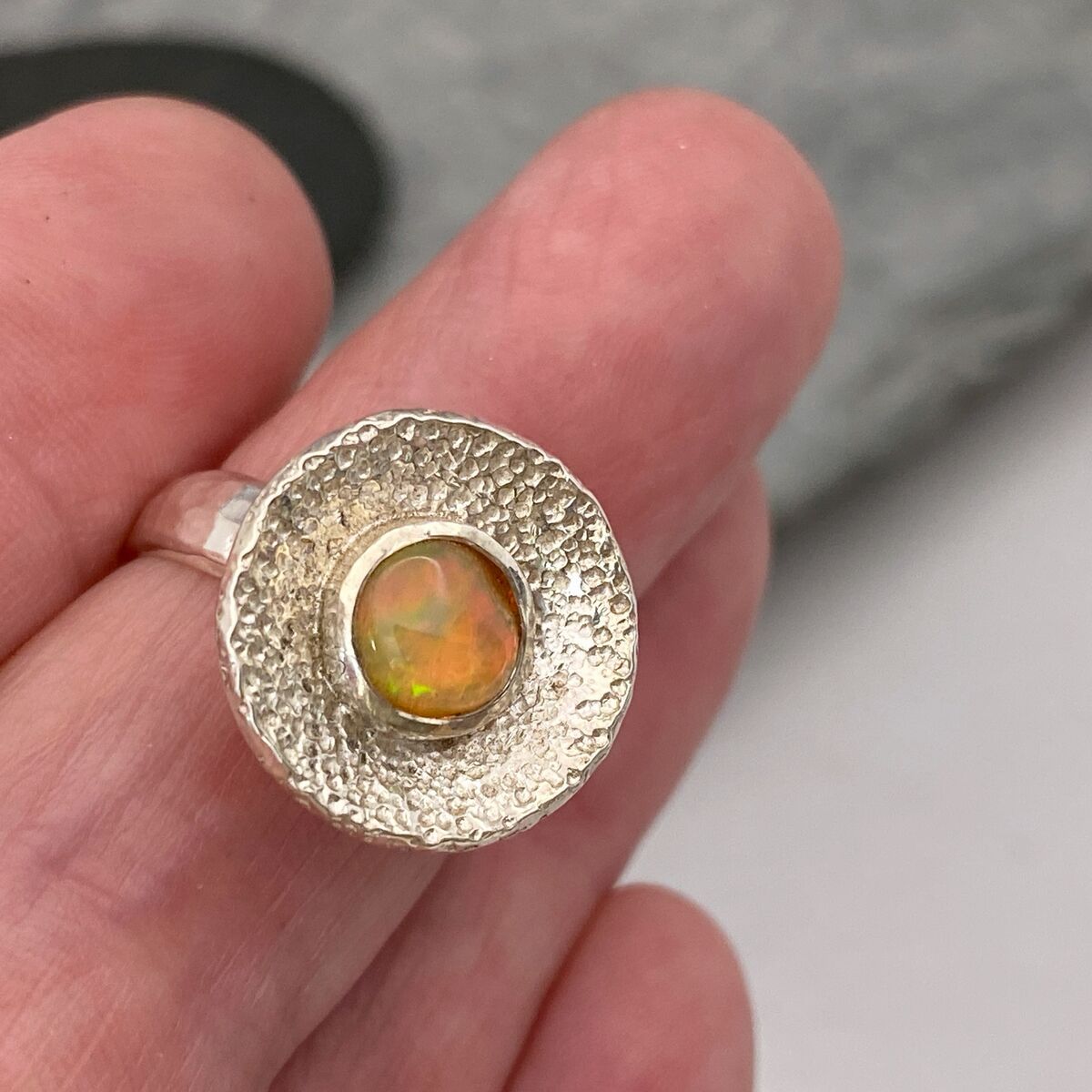 Solid Ethiopian opal ring 3