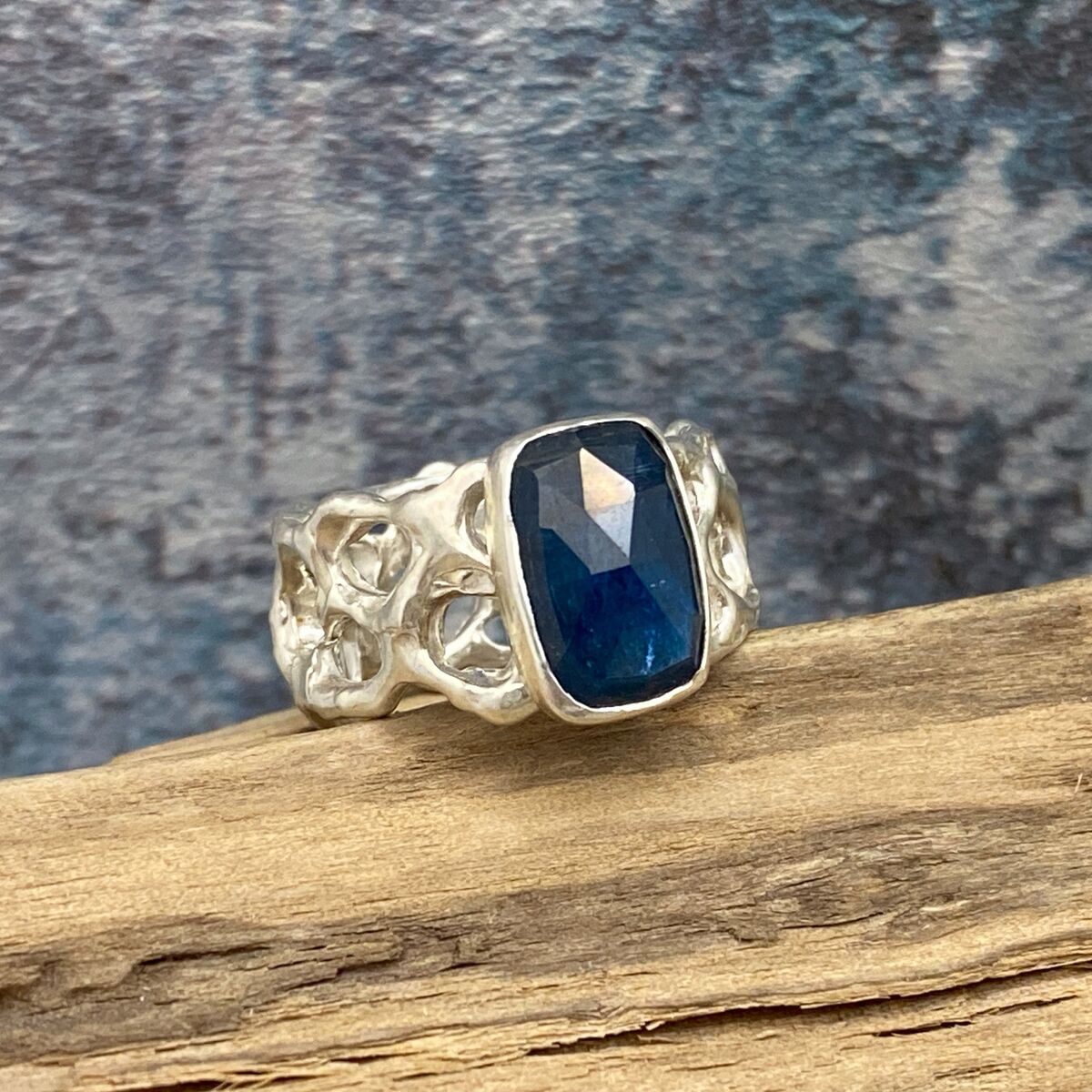 Bold kyanite and silver ring 3