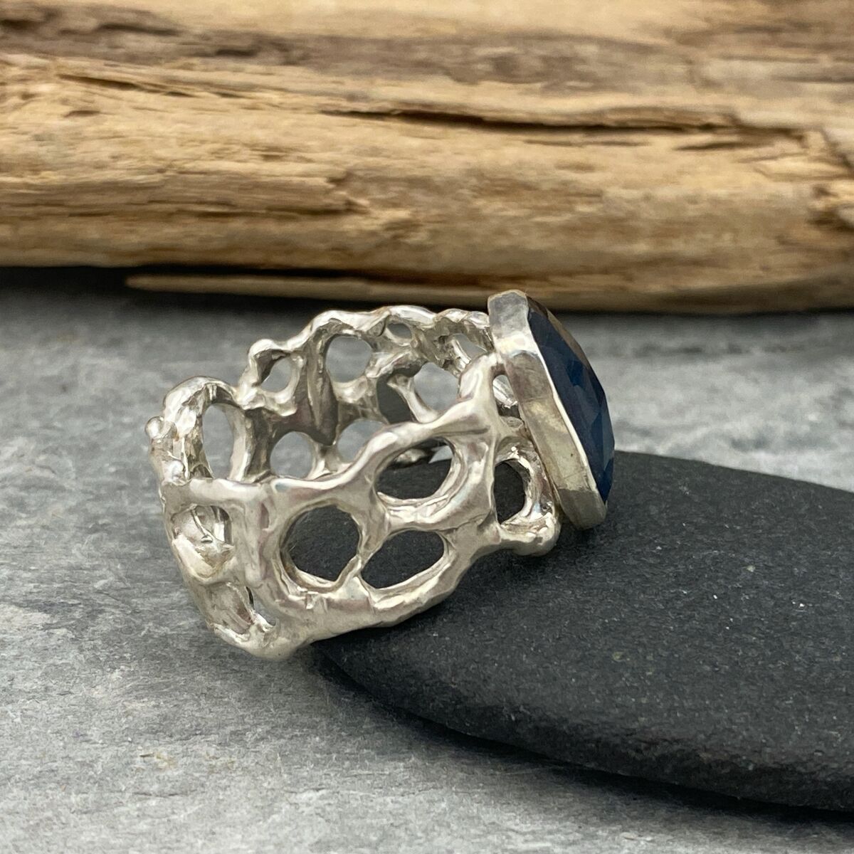 Bold kyanite and silver ring 5