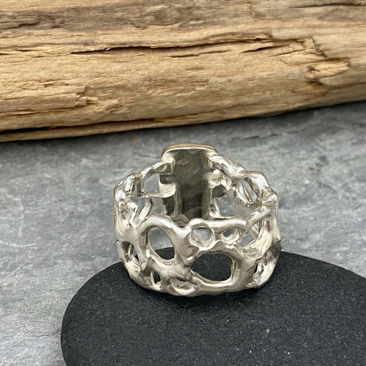 Bold kyanite and silver ring 6