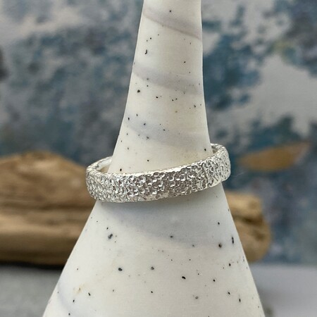 Chunky silver ring band