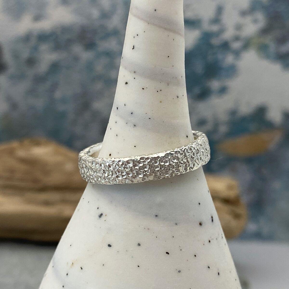 Chunky silver ring band