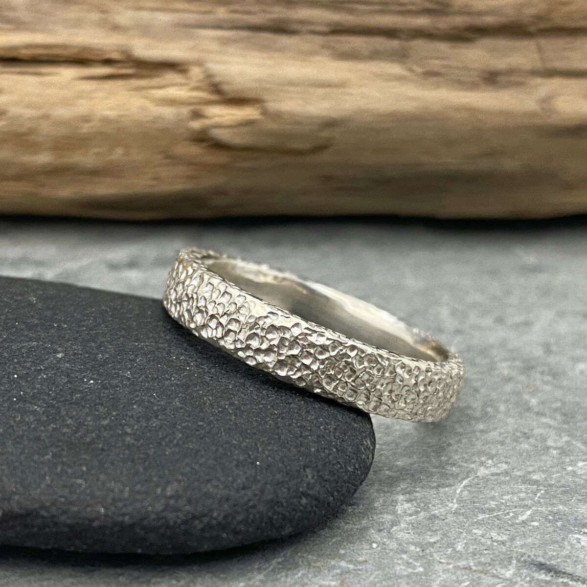 Chunky silver ring band 3