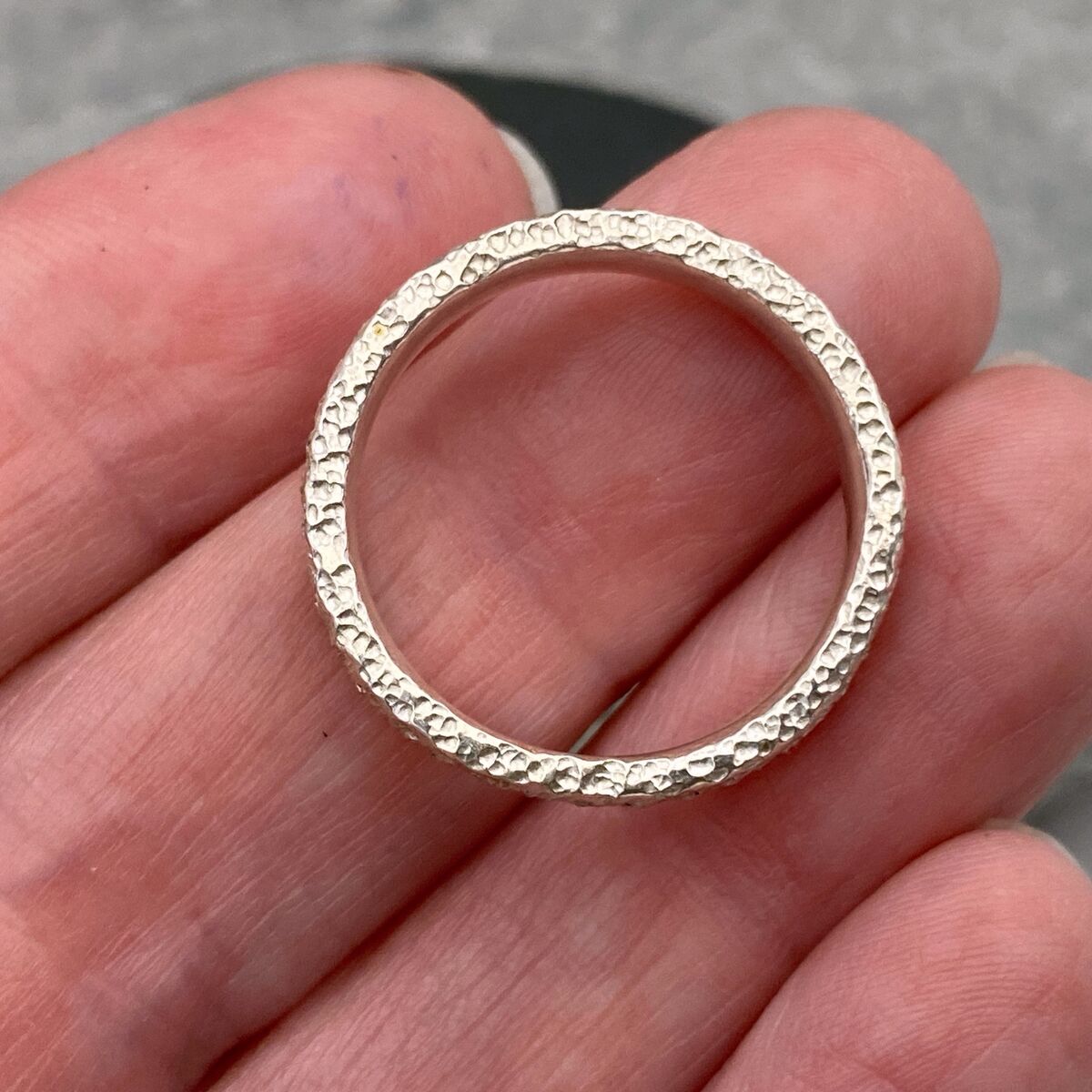 Chunky silver ring band 5