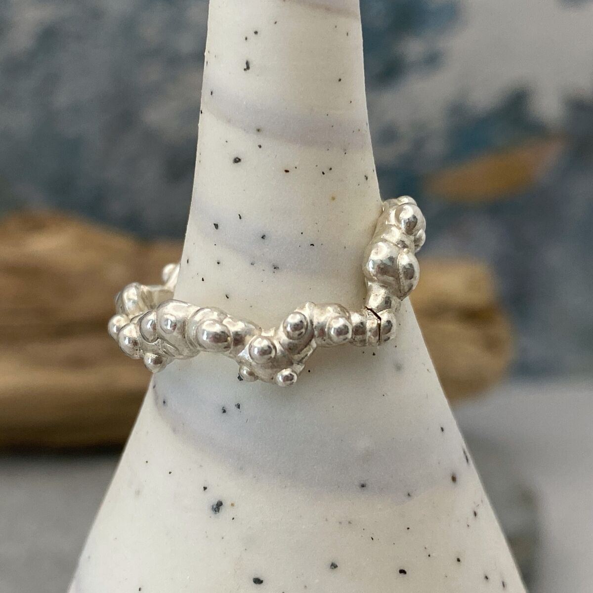 Organic granulated sea foam ring 7