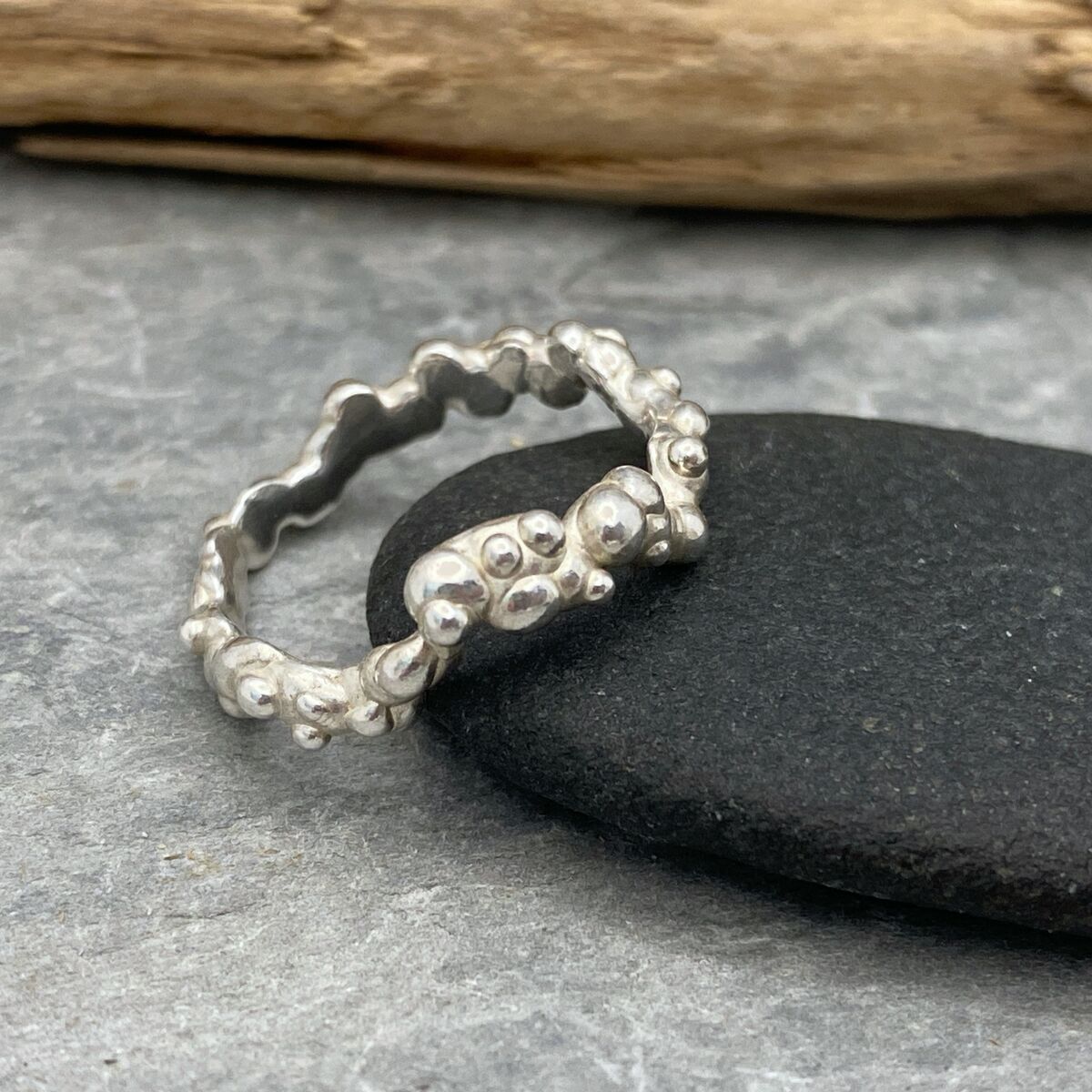 Organic granulated sea foam ring 9