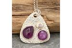 Pink sapphire and silver pendant 4