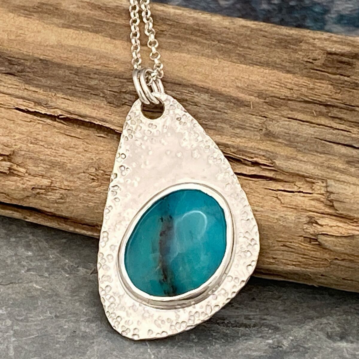 Blue Peruvian Opal pendant 2