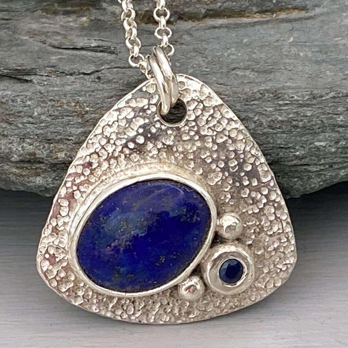 Lapis and sapphire pendant