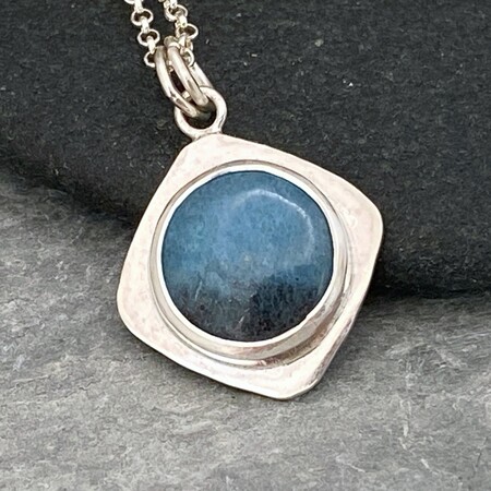 Blue Trolleite gem necklace