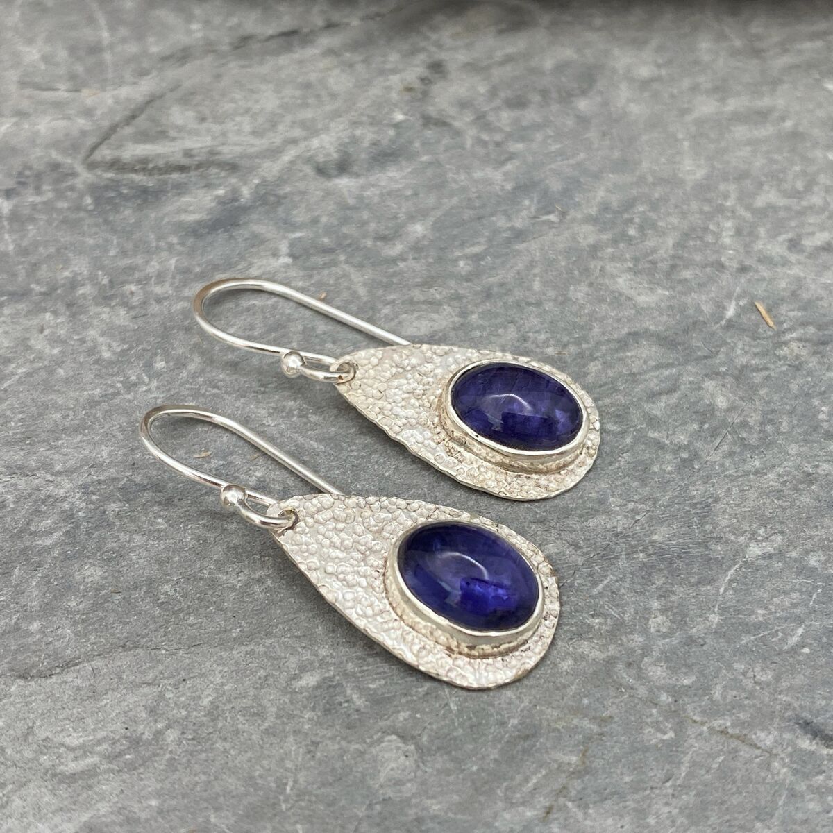 Iolite and silver droplet earrings 4