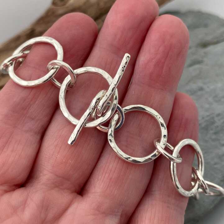 Large link sterling silver bracelet on sale