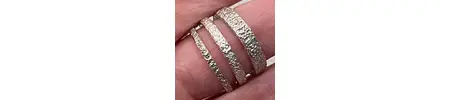 Sand patterned solid silver ring bands 2