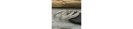 Sand patterned solid silver ring bands 3