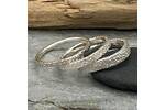 Sand patterned solid silver ring bands 3