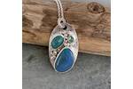 Opal and sapphire necklace