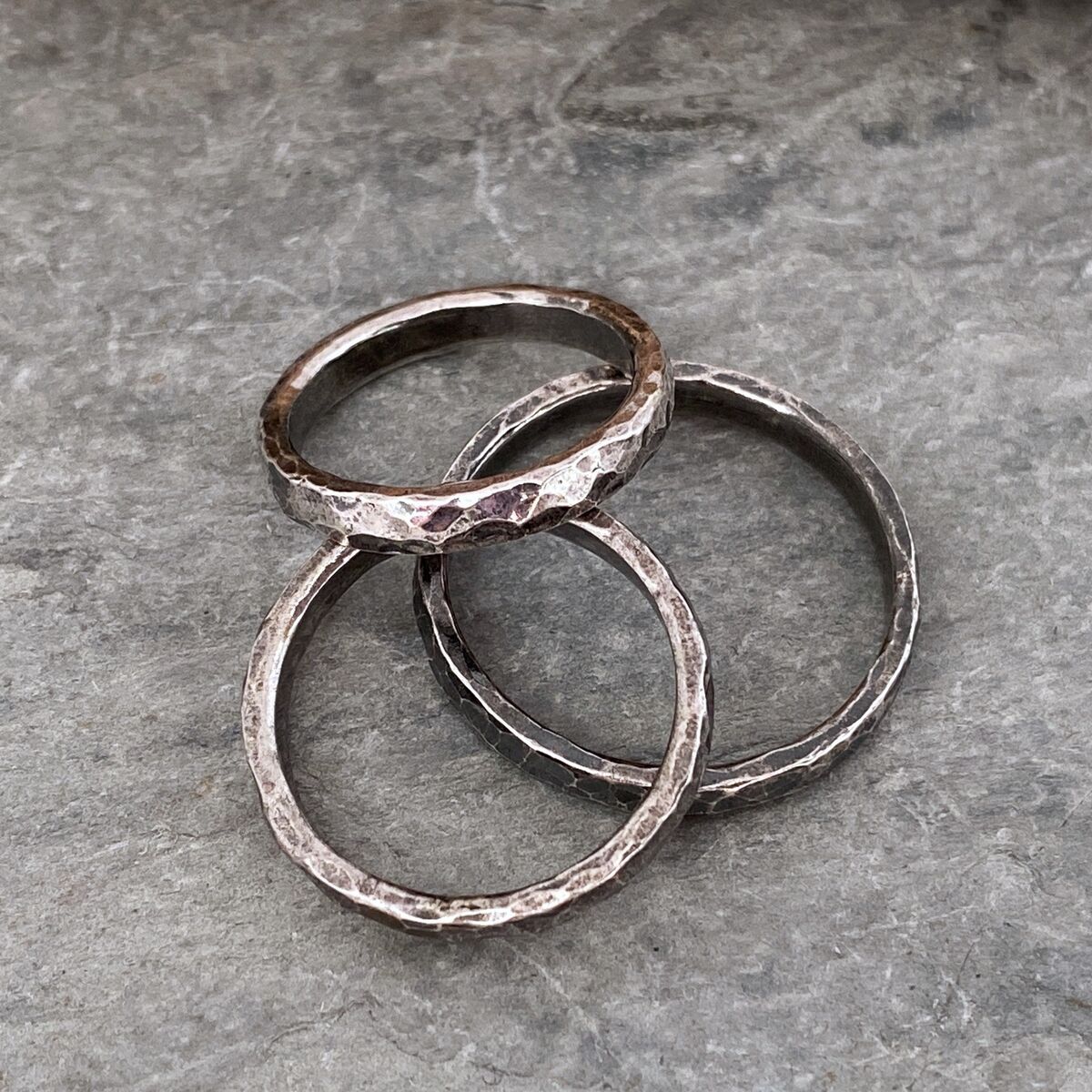 Chunky hammered silver ring 3 Chunky hammered silver ring 3