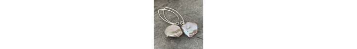Keshi pearl earrings
