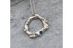 Organic silver ring necklace