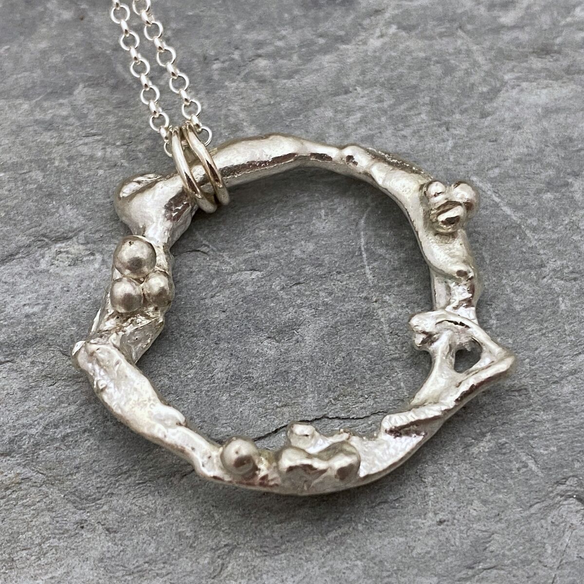Recycled silver pendant 2
