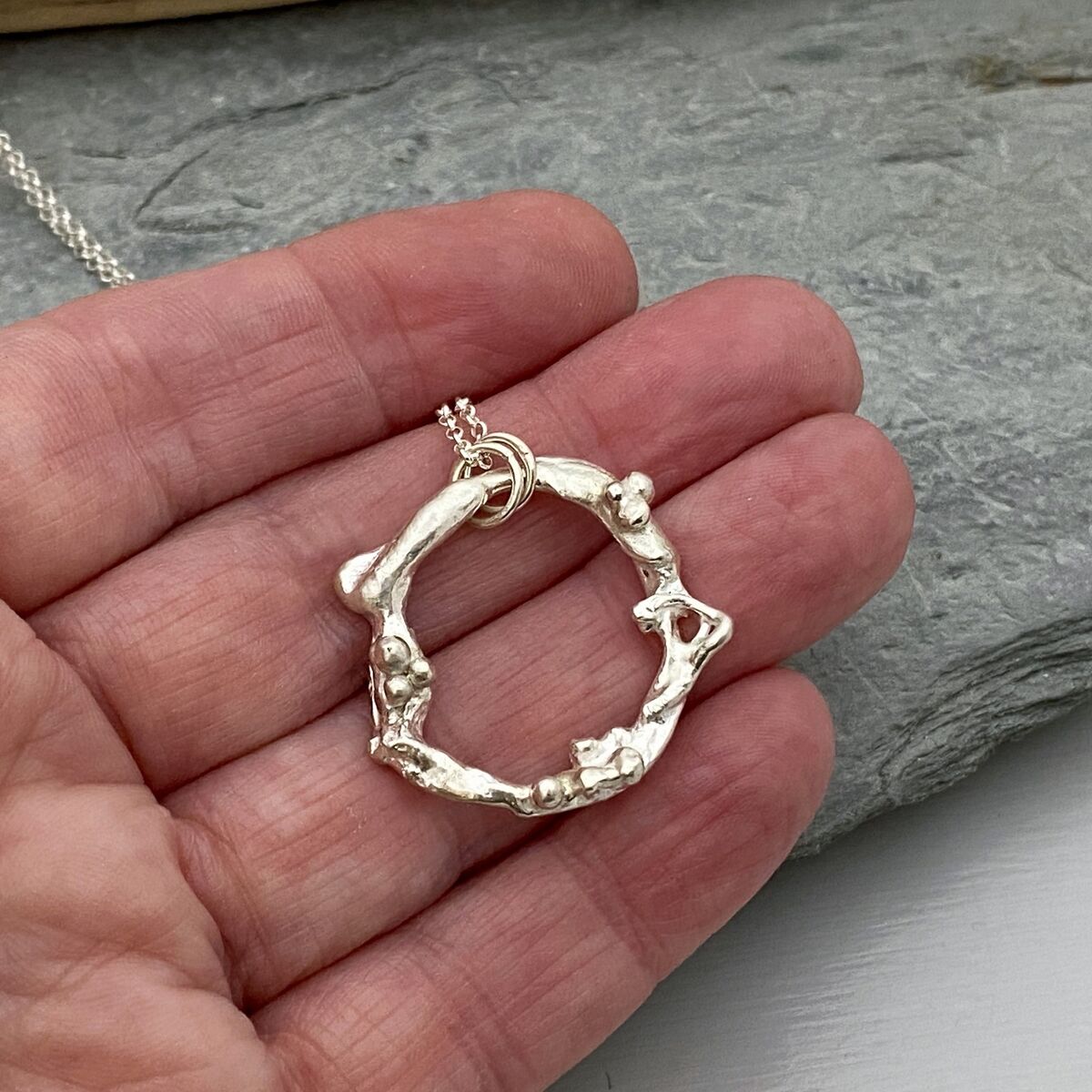 Recycled silver pendant 4