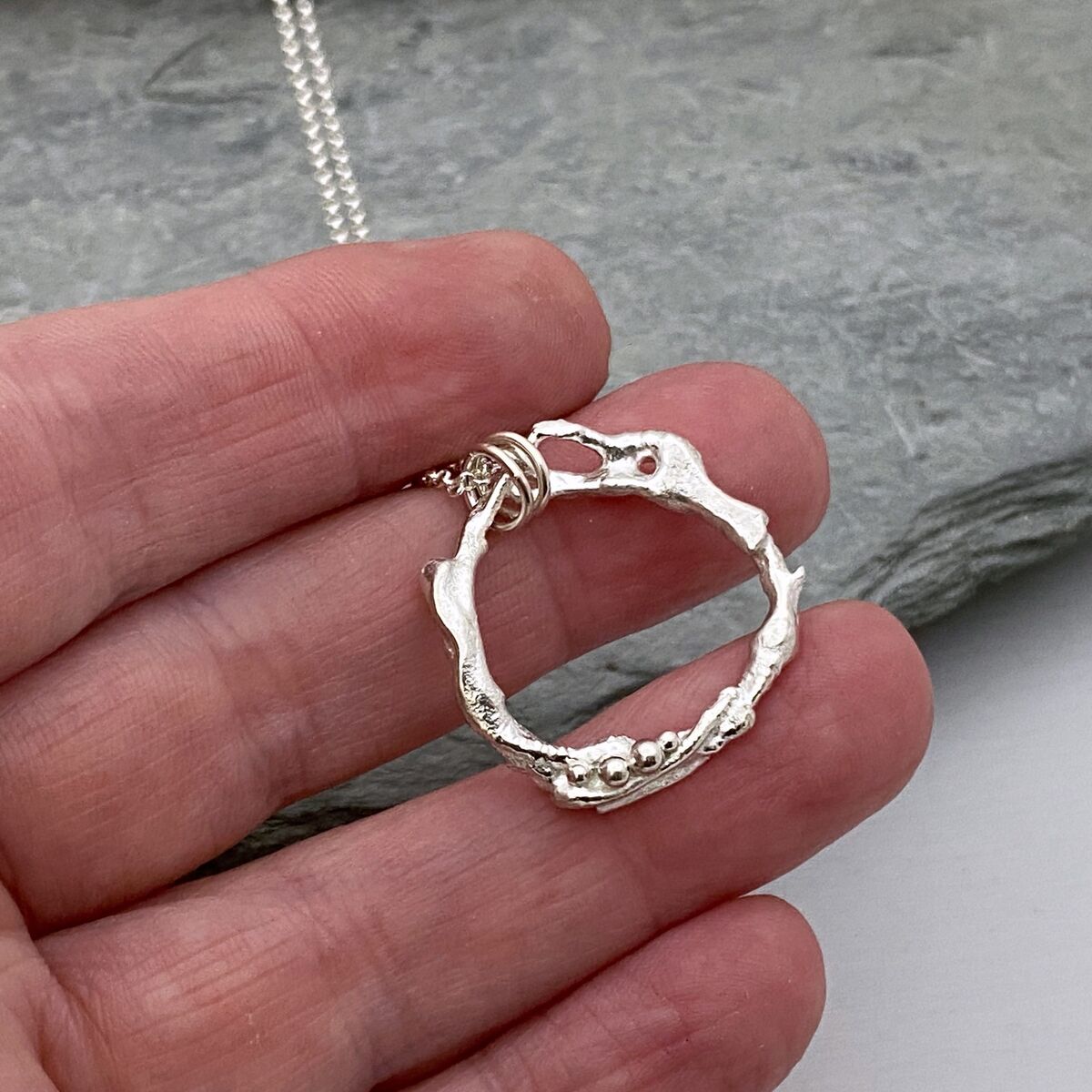 Recycled silver necklace 2